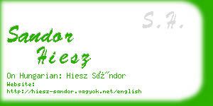 sandor hiesz business card
